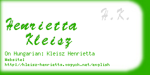 henrietta kleisz business card